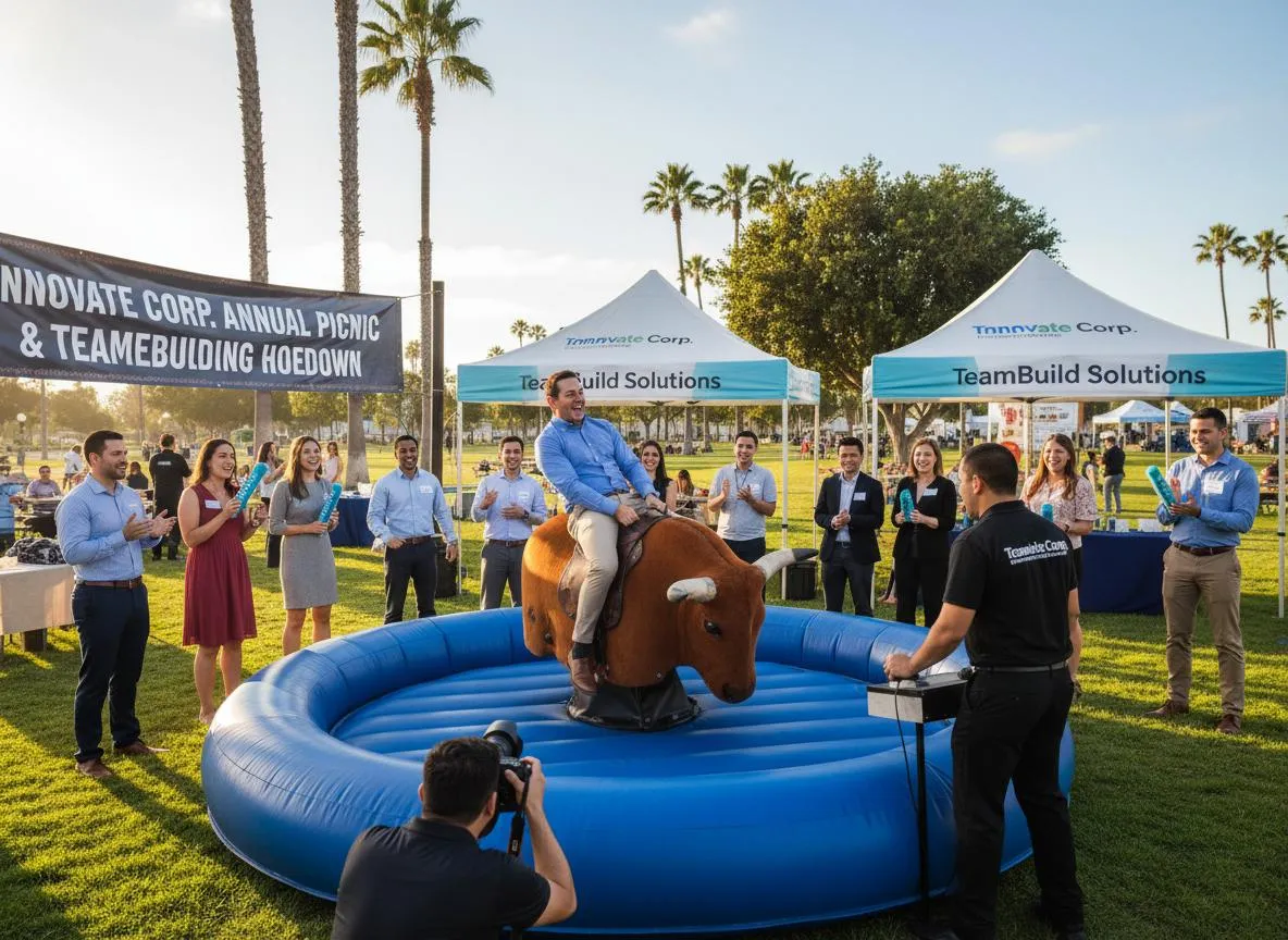 Mechanical bull at quinceañera